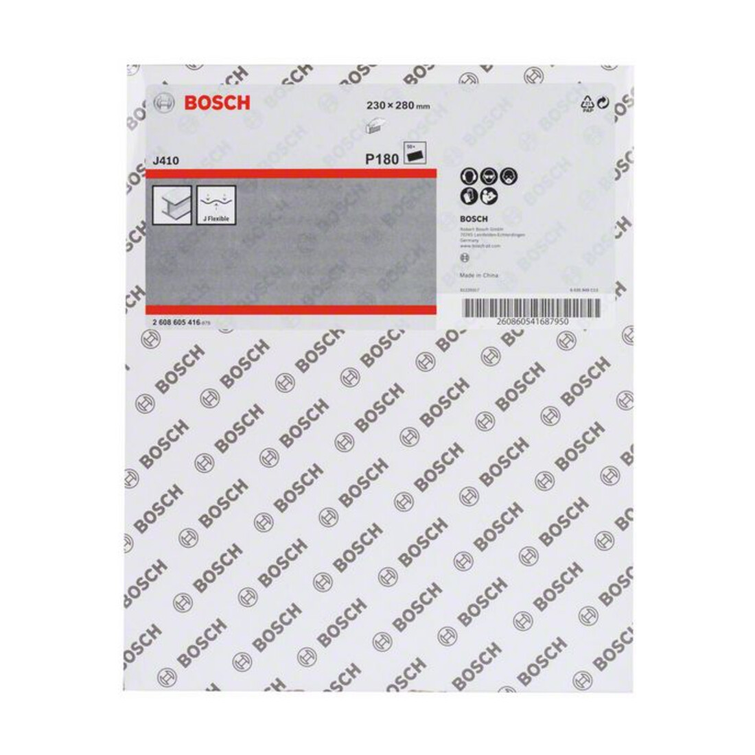 Bosch Sanding Sheet J410 Standard for Metal pour ponceuses à main et ponceuses orbitales