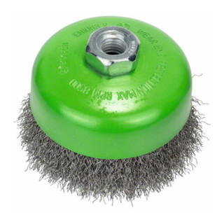 Bosch Topfbürste, Edelstahl, gewellter Draht, 0,3 mm, 100 mm, 8500 U/min, M14
