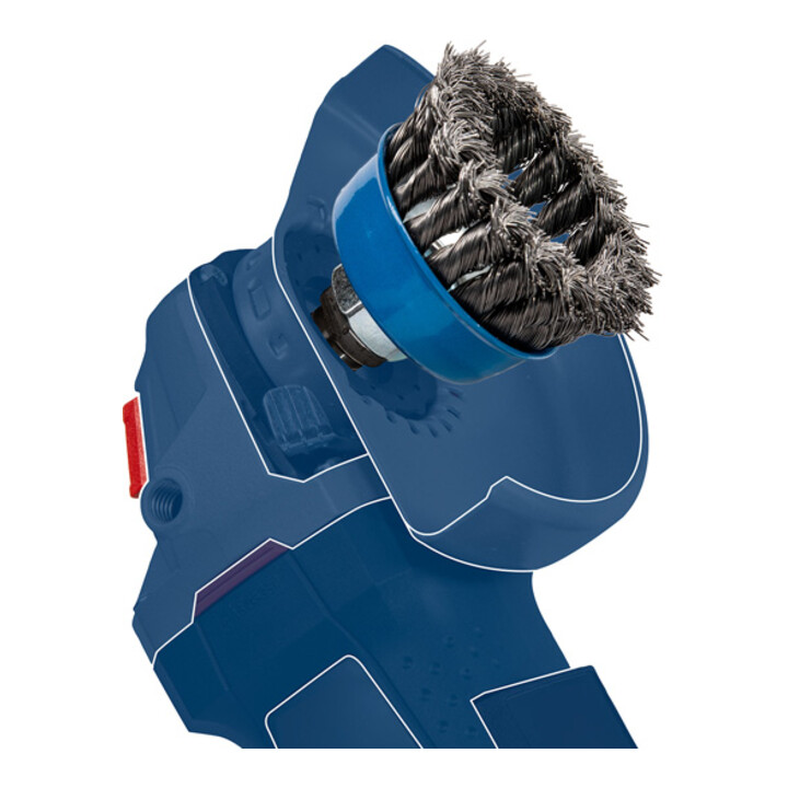 Bosch Topfbürste Edelstahl gewellter Draht 100 mm 0,3 mm 8500 U/min M14