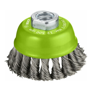 Bosch Topfbürste Edelstahl gezopfter Draht 75 mm 0,5 mm 12500 U/ min M 14