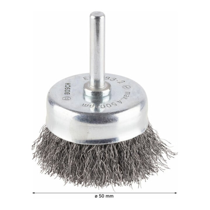 Bosch Topfbürste Stahl gewellter Draht 50 mm 0,2 mm 4500 U/ min