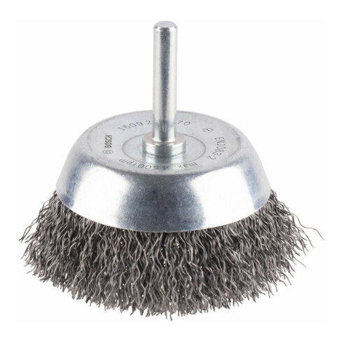 Bosch Topfbürste Stahl gewellter Draht 70 mm 0,3 mm 4500 U/ min