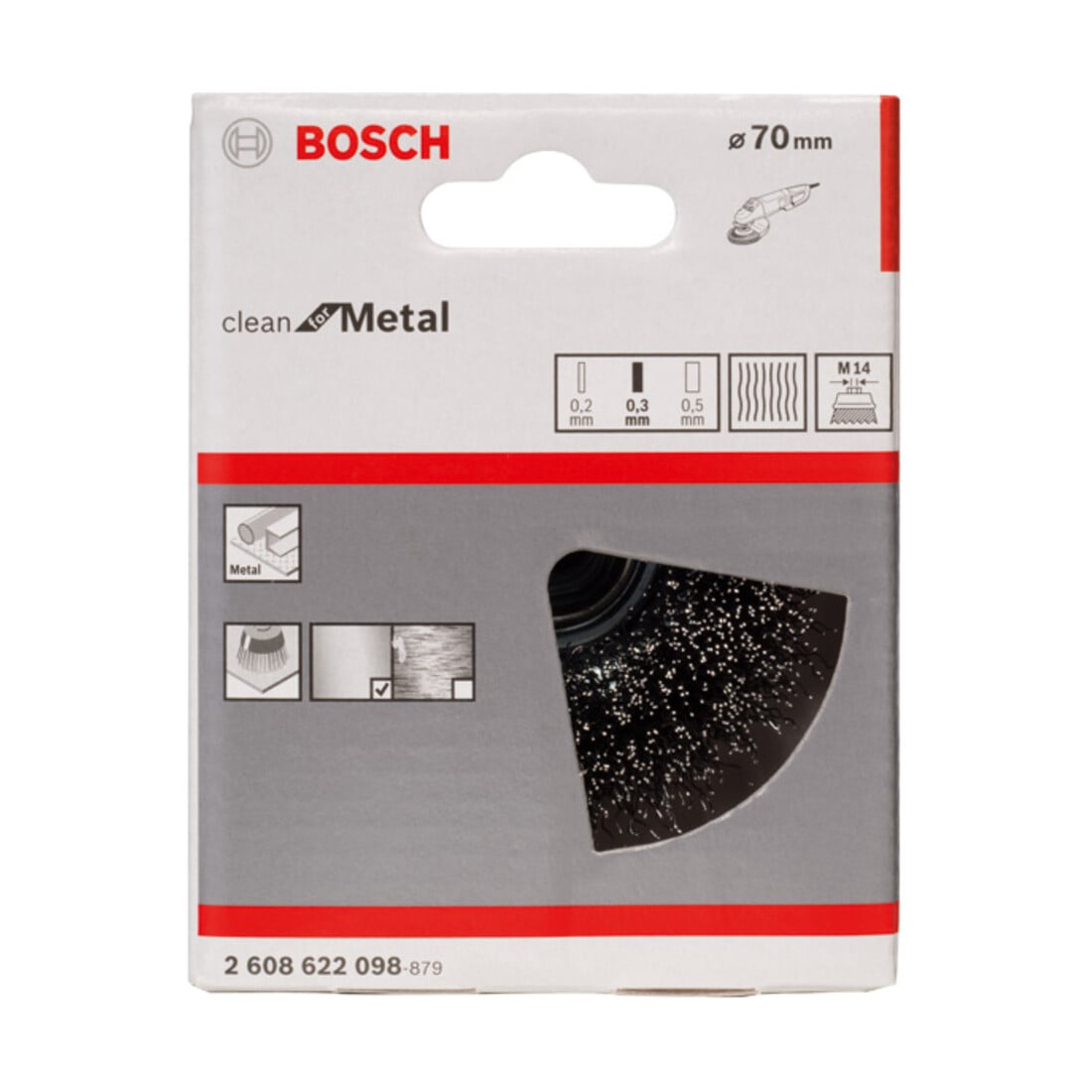 Bosch Topfbürste, Stahl gewellter Draht