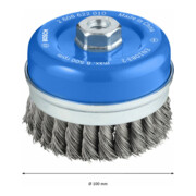 Bosch Topfbürste Stahl gezopfter Draht 100 mm 0,5 mm 8500 U/ min M 14-4