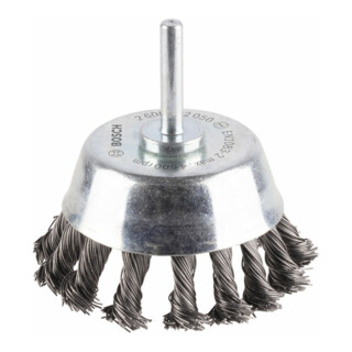Bosch Topfbürste Stahl gezopfter Draht 65 mm 0,5 mm 4500 U/ min