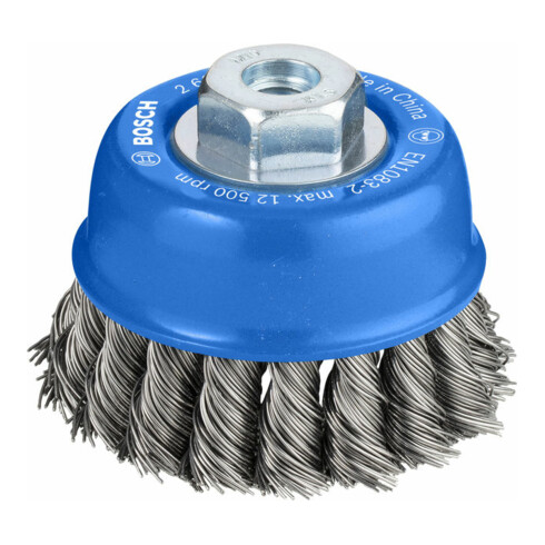 Bosch Topfbürste Stahl gezopfter Draht 75 mm 0,5 mm 12500 U/ min M 10
