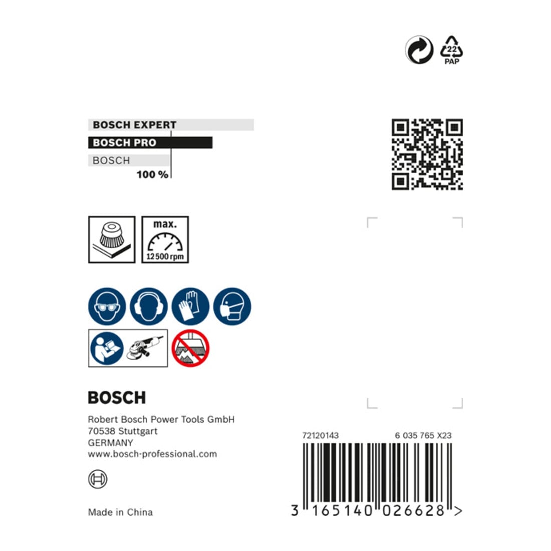 Bosch Topfbürste Stahl gezopfter Draht 75 mm 0,5 mm 12500 U/ min M 14