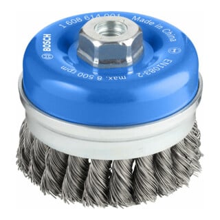 Bosch Topfbürste Stahl gezopfter Draht 90 mm 0,5 mm 8500 U/ min M 14
