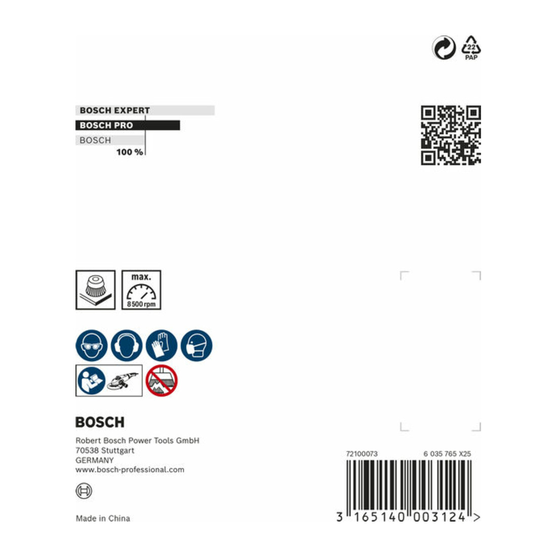 Bosch Topfbürste Stahl gezopfter Draht 90 mm 0,5 mm 8500 U/ min M 14