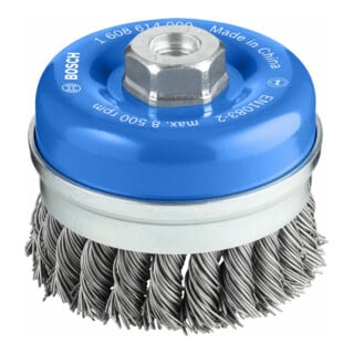 Bosch Topfbürste Stahl gezopfter Draht 90 mm 0,8 mm 8500 U/ min M 14