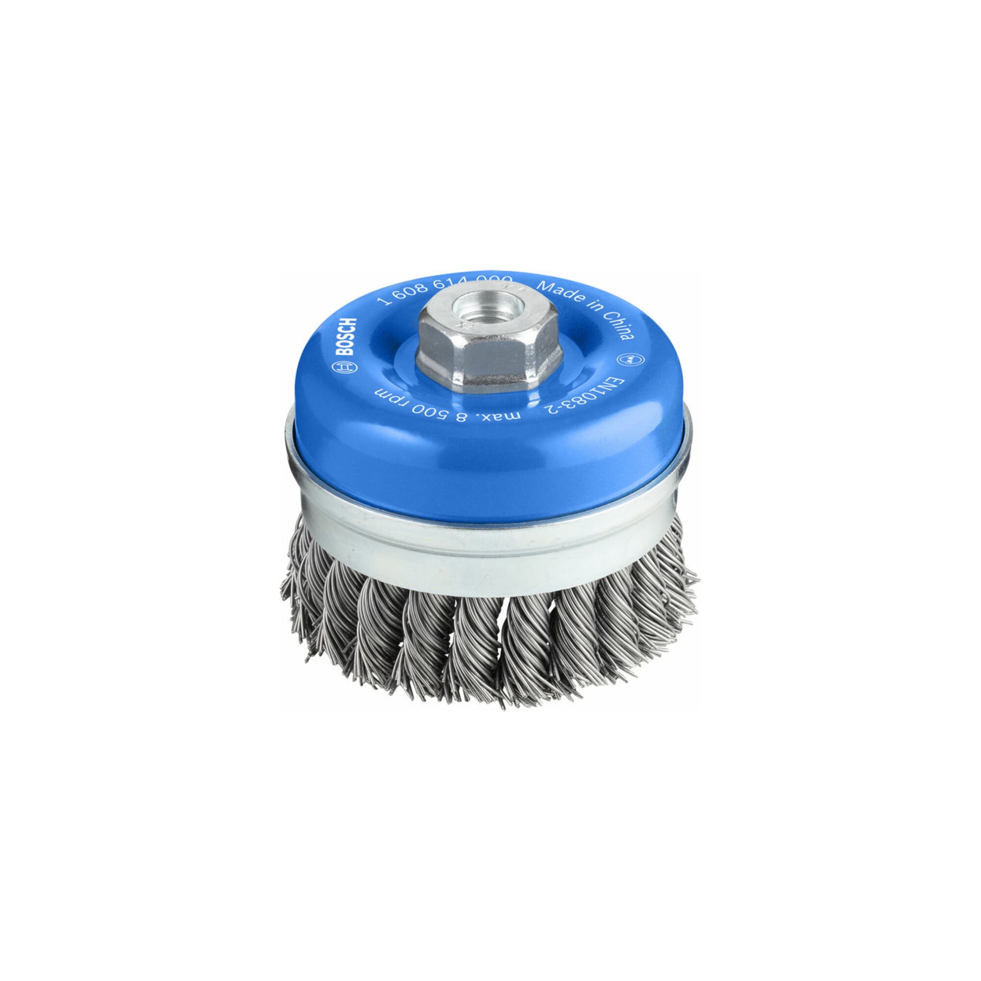 BOSCH Topfbürste Stahl gezopfter Draht 90 mm 0,8 mm 8500 U/ min M 14