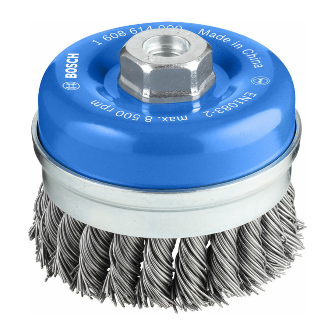 Bosch Topfbürste Stahl gezopfter Draht 90 mm 0,8 mm 8500 U/ min M 14