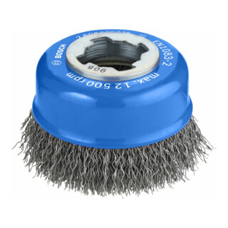 Bosch Topfbürste X-LOCK Clean for Metal 75 mm 0,3 mm gewellter Stahldraht