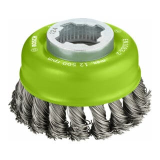 Bosch Topfbürste X-LOCK Heavy for Inox 75 mm 0,5 mm gezopfter rostfreier Stahldraht