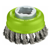 Bosch Topfbürste X-LOCK Heavy for Inox 75 mm 0,5 mm gezopfter rostfreier Stahldraht
