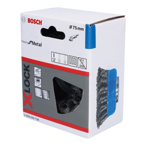 Bosch Topfbürste X-LOCK Heavy for Metal gezopfter Stahldraht