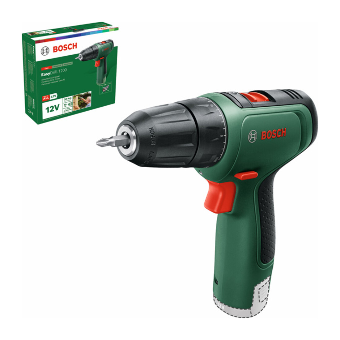 Bosch Trapano a batteria a 2 velocità EasyDrill 1200