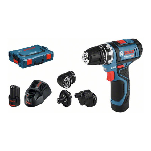 Bosch Trapano avvitatore a batteria GSR 12 V-15 FC, 2 batterie 2,0Ah L-BOXX 4 attacchi