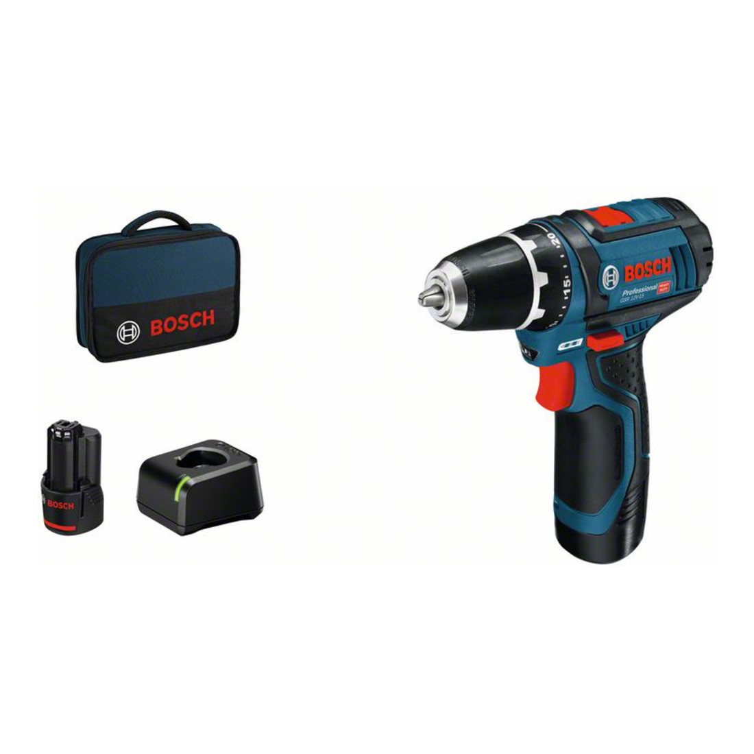 Bosch Trapano avvitatore a batteria GST 12V-15 con 2 batterie 2,0Ah