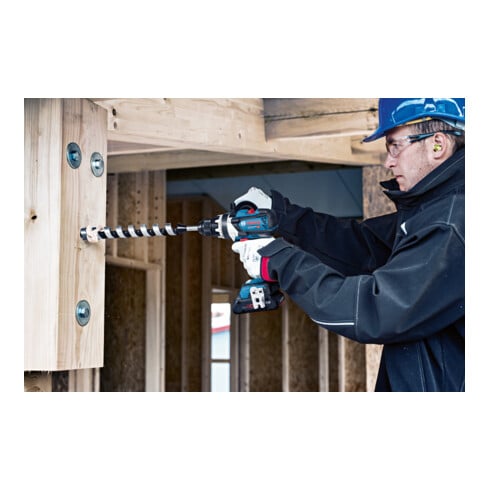Bosch Trapano avvitatore a percussione a batteria GSB 18V-110 C, versione Solo con impugnatura supplementare, L-BOXX