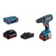 Bosch Trapano avvitatore a percussione a batteria GSB 18V-28, 2 batterie GBA da 18 V, caricabatterie rap. GAL 18V-40-1