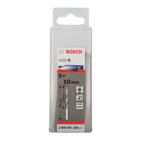 Bosch Punta per trapano HSS-R DIN 1897 10x43x89mm