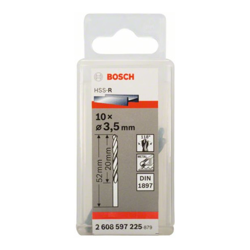 Bosch Punta per trapano HSS-R DIN 1897 3,5x20x52mm