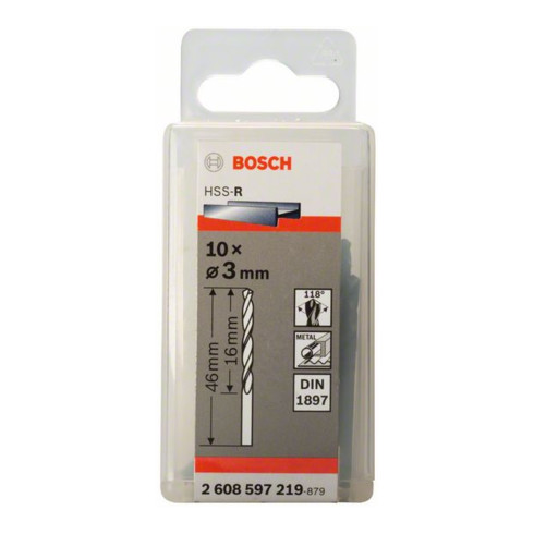 Bosch Punta per trapano HSS-R DIN 1897 3x16x46mm