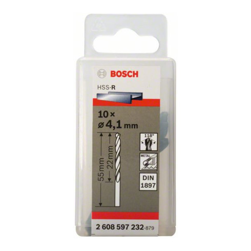 Bosch Punta per trapano HSS-R DIN 1897 4,1x22x55mm