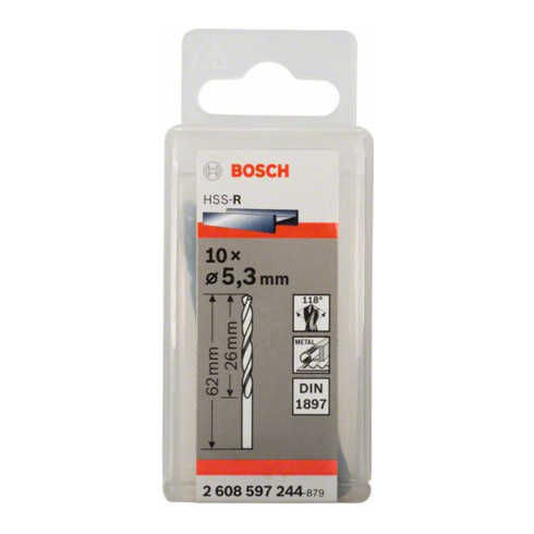 Bosch Punta per trapano HSS-R DIN 1897 5,3x26x66mm