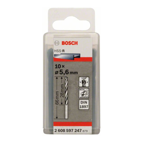 Bosch Punta per trapano HSS-R DIN 1897 5,6x28x66mm