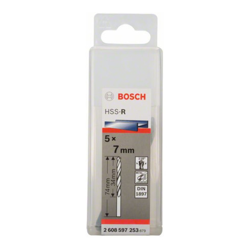 Bosch Punta per trapano HSS-R DIN 1897 7x34x74mm
