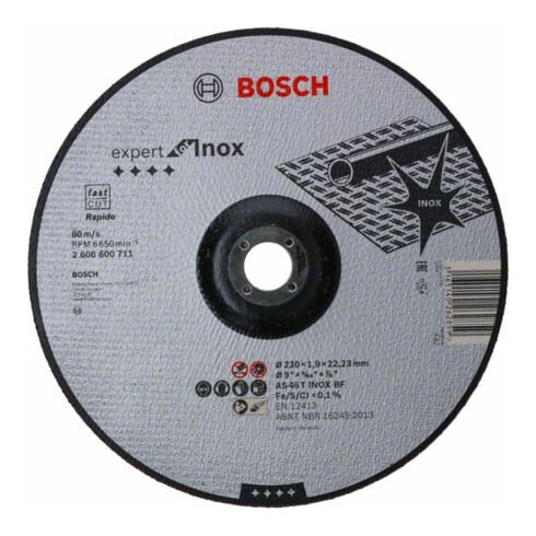 Bosch Trennscheibe gekröpft Expert for Inox - Rapido AS 46 T INOX BF, 230 mm, 22,23 mm