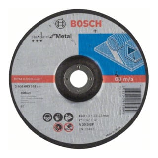 Bosch Trennscheibe gekröpft Standard for Metal A 30 S BF, 180 mm, 22,23 mm, 3,0 mm