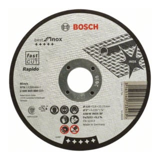 Bosch Trennscheibe gerade Best for Inox - Rapido A 60 W INOX BF, 125 mm, 22,23 mm, 0,8