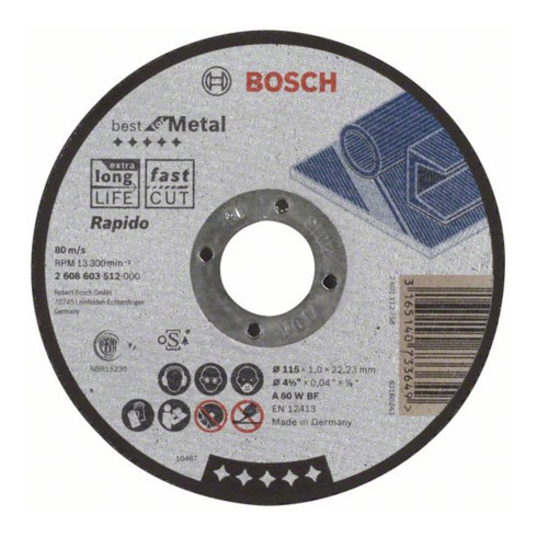 Bosch Trennscheibe gerade Best for Metal - Rapido A 60 W BF 115 mm 1,0 mm