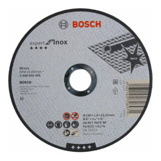 Bosch Trennscheibe gerade Expert for Inox AS 46 T INOX BF, 150 mm, 22,23 mm, 1,6 mm