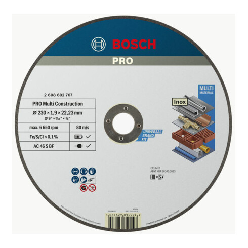 Bosch Trennscheibe gerade Rapido Multi Construction ACS 46 V BF 230 mm 1,9 mm