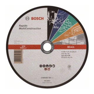 Bosch Trennscheibe gerade Rapido Multi Construction ACS 46 V BF, 230 mm, 22,23 mm, 1,9