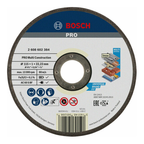 Bosch Trennscheiben Multi Construction Rapido, gerade