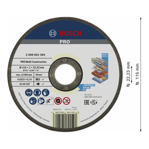Bosch Trennscheiben Multi Construction Rapido, gerade