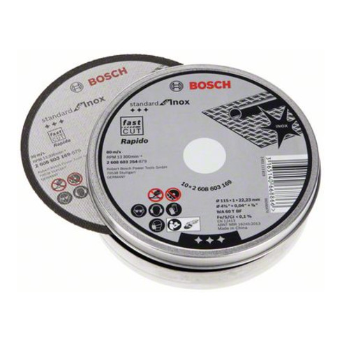 Bosch Trennscheibe gerade Standard for Inox - Rapido WA 60 T BF 115 mm 1,
