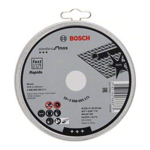 Bosch Trennscheibe gerade Standard for Inox - Rapido WA 60 T BF 125 mm 1,