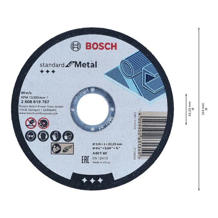 Bosch Trennscheibe gerade, Standard for Metal 115 mm, 22.23 mm.
