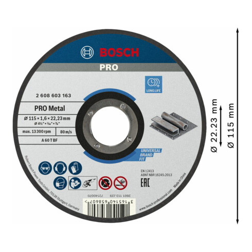 Bosch Trennscheibe gerade Standard for Metal A 60 T BF 115 mm 1,6 mm