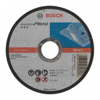 Bosch Trennscheibe gerade Standard for Metal A 60 T BF, 115 mm, 22,23 mm, 1,6 mm