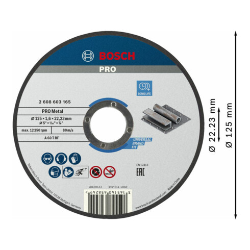 Bosch Trennscheibe gerade Standard for Metal A 60 T BF 125 mm 1,6 mm