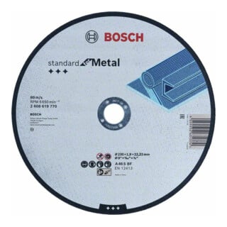 Bosch Trennscheibe gerade, Standard for Metal Straight 230 mm, 22.23 mm