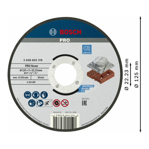 Bosch Trennscheibe gerade Standard for Stone C 30 S BF 125 mm 3,0 mm