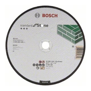 Bosch Trennscheibe gerade Standard for Stone C 30 S BF, 230 mm, 22,23 mm, 3,0 mm